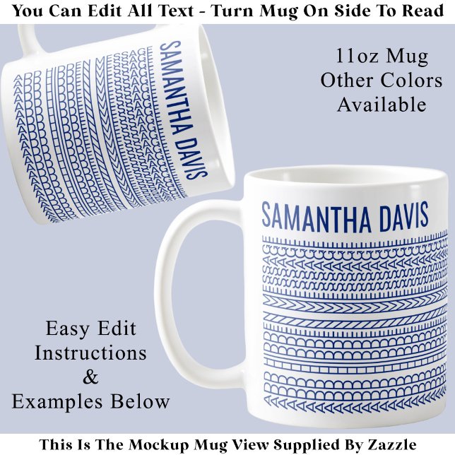 Mug Créez Votre Propre Message Long Caché & Nom 151BuW (Créateur téléchargé)