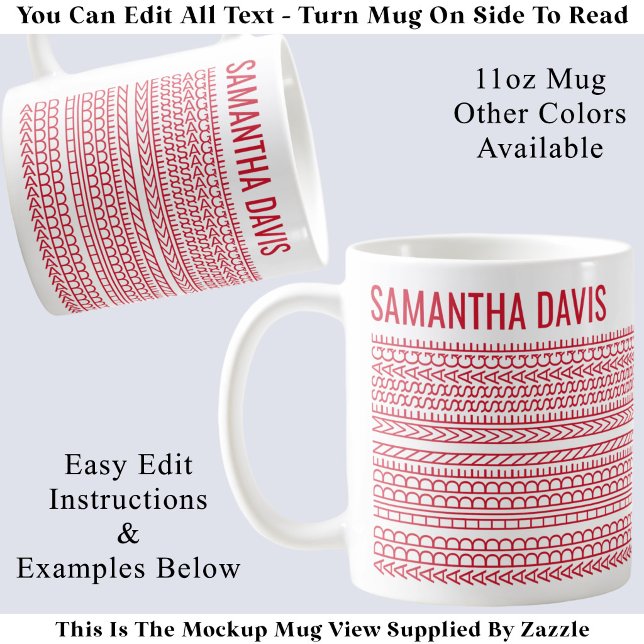 Mug Créez Votre Propre Message Long Caché & Nom 151RW (Créateur téléchargé)