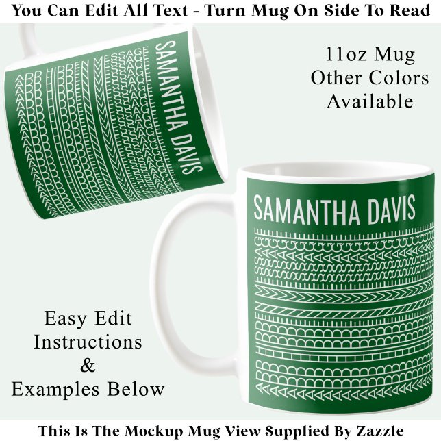 Mug Créez Votre Propre Message Long Caché & Nom 151WG (Créateur téléchargé)