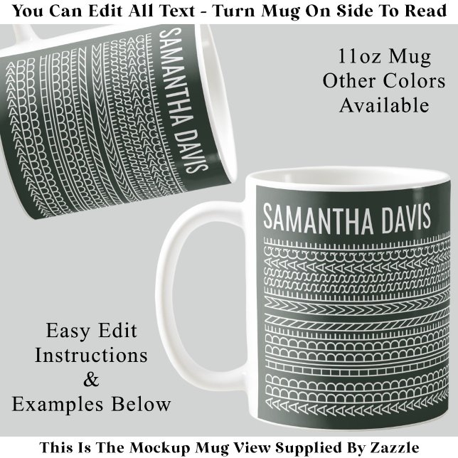 Mug Créez Votre Propre Message Long Caché & Nom 151WG (Créateur téléchargé)