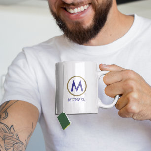 Mug Créez votre propre nom Monogram Blue