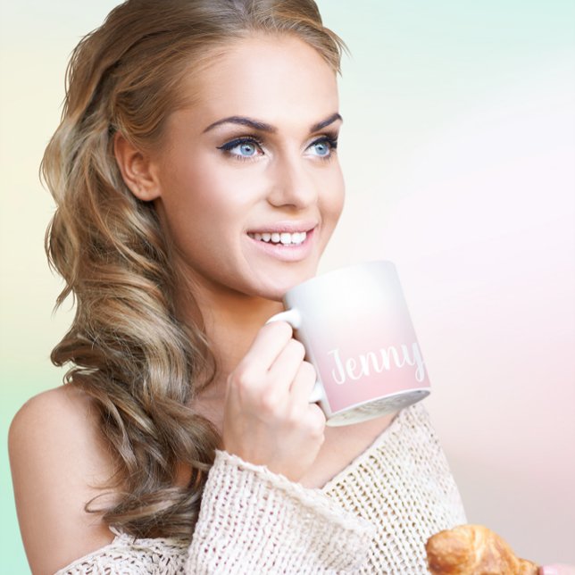 Mug Créez votre propre Ombre personnalisé (Personalized Pink Ombre Coffee Mug)