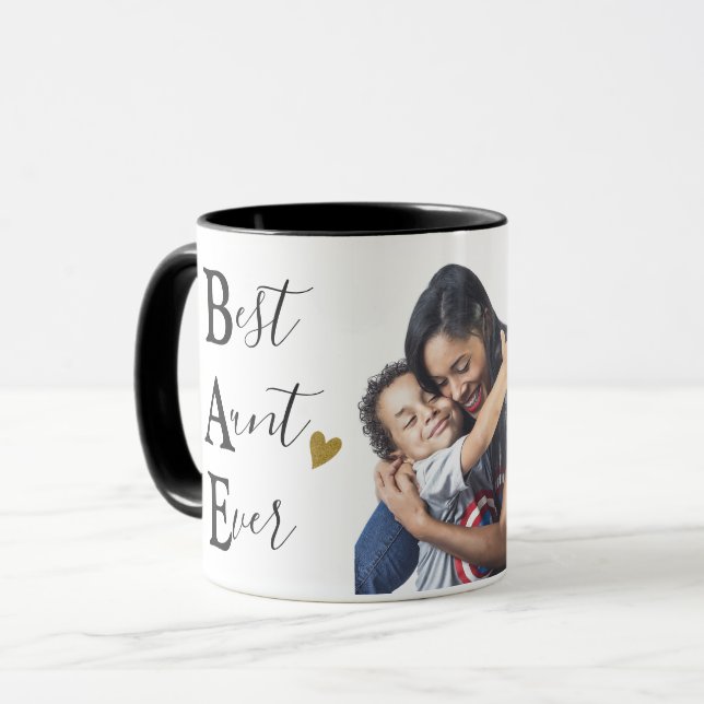 Mug Créez votre propre photo de la meilleure tante (Devant gauche)