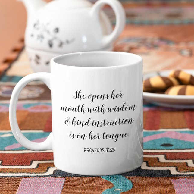 Mug Créez votre propre texte de texte de texte de la B (Create Your Own Calligraphy Bible Verse Text Coffee Mug)