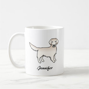Mug Crème anglaise Golden Retriever Dessin Dog & Nom