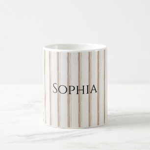 Mug Crème Brown rayures Noël