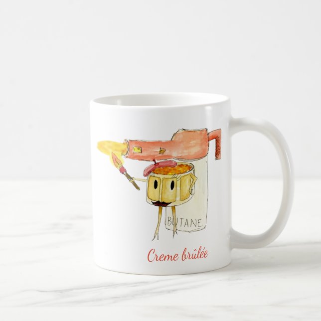 Mug Crème brûlée Quirky Dessert Drôle Cartoon Art (Droite)
