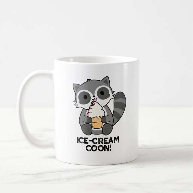 Mug Crème de glace Coon drôle animal Racoon Pun (Gauche)