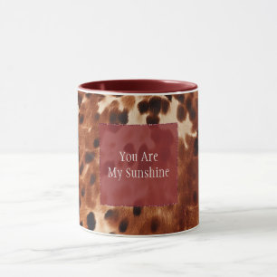 Mug Crème de l'Ouest tacheté Brown Noir de cowhide