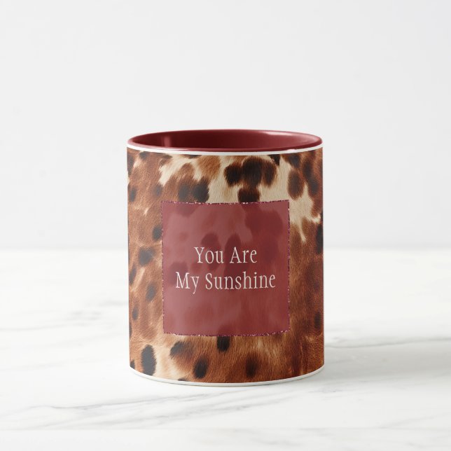 Mug Crème de l'Ouest tacheté Brown Noir de cowhide (Centre)