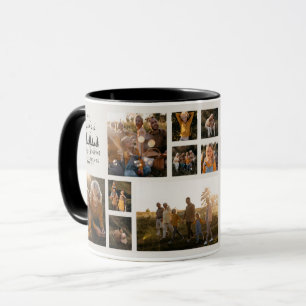 Mug Crème de Noël de collage photo minime moderne