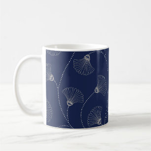 Mug Crème Florale Art Nouveau Indigo