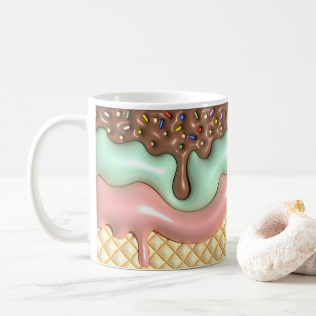 Mug Crème glacée à séchage 3D (Avec donut)