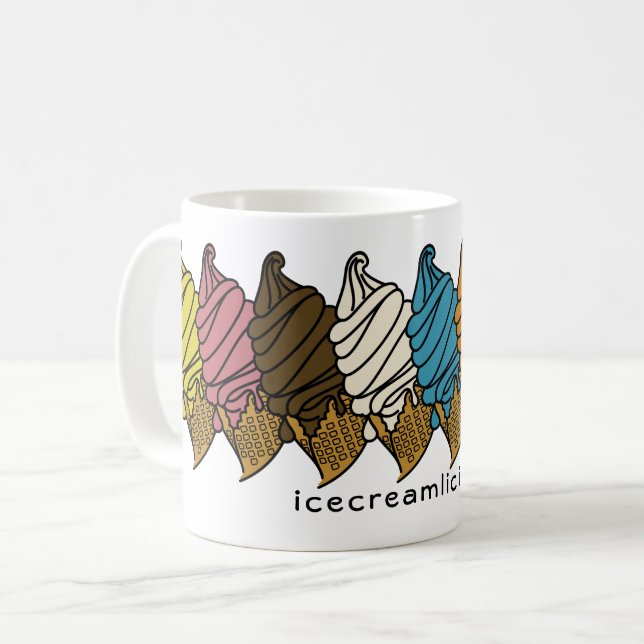 Mug Crème glacée Coloré icecreamliciouS Texte personna (Devant gauche)
