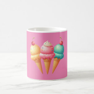 Mug Crème glacée rayée rose