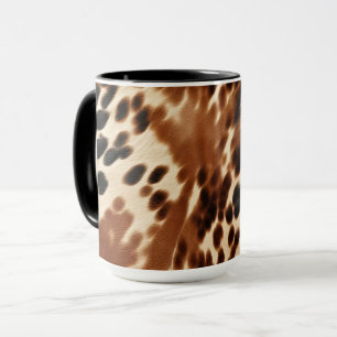 Mug Crème Western Cowboy Brown Noir Cowhide