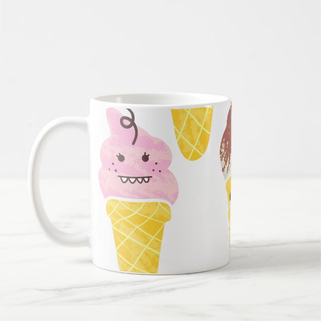 Mug Crèmes glacées Kawaii, motif mignon et sans soudur (Gauche)