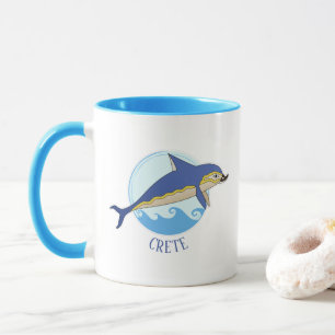 Mug Crète, Grèce Dauphin Minoen & Vagues