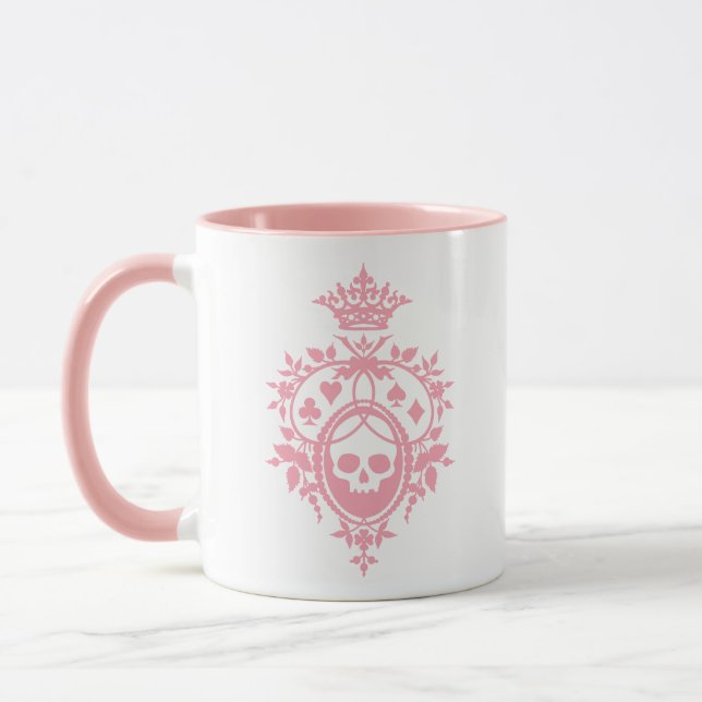 Mug Crête rose avec crâne et costume de costume (Gauche)