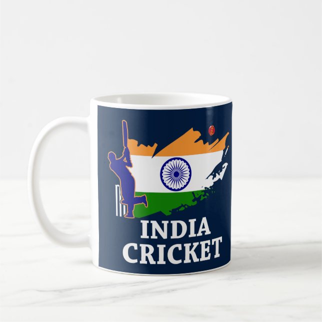 Mug Cricket de l'Inde avec la course indienne de (Gauche)