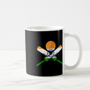 Mug Cricket Inde Drapeau Indien Vintage Joueur de cric