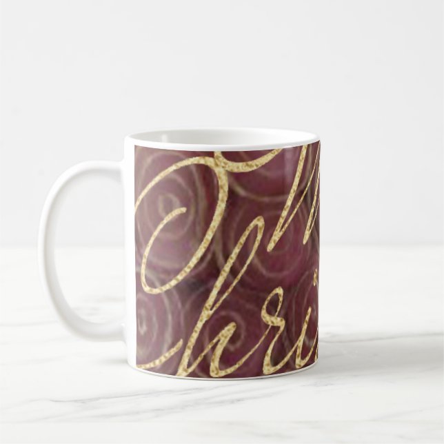 Mug Crimson de Noël et or (Gauche)