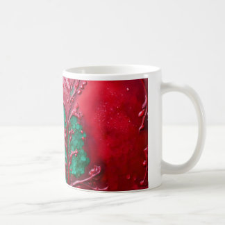 Mug Crimson et émeraude à la cire sur toile whitish