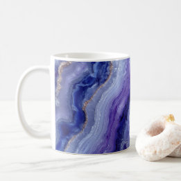 Mug cristal à facettes tanzanites radiantes
