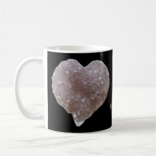 Mug Cristaux en forme de coeur rose Améthyste Aimer No
