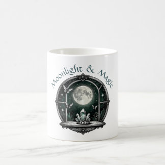 Mug Cristaux et pleine lune avec papillons de nuit Art