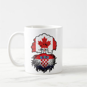 Mug Croatie Drapeau canadien croate des racines d'arbr