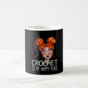 Mug Crochet Est Mon Heureux Endroit Funny Gift Crochet