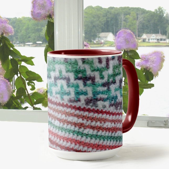 Mug Crochet multicolore Motifs marron et blanc (Créateur téléchargé)