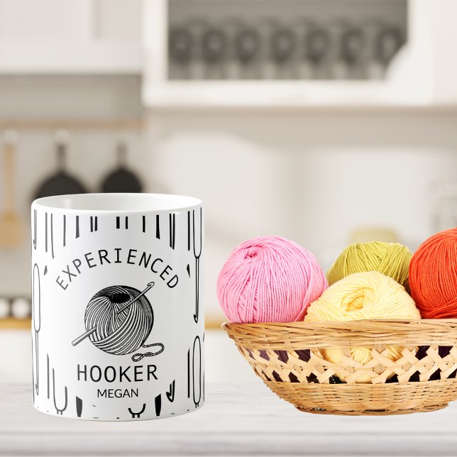 Mug Crochet noir et blanc humoristique (Créateur téléchargé)