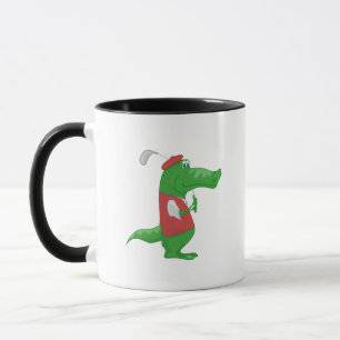 Mug Crocodile jouant la bande dessinée de golf