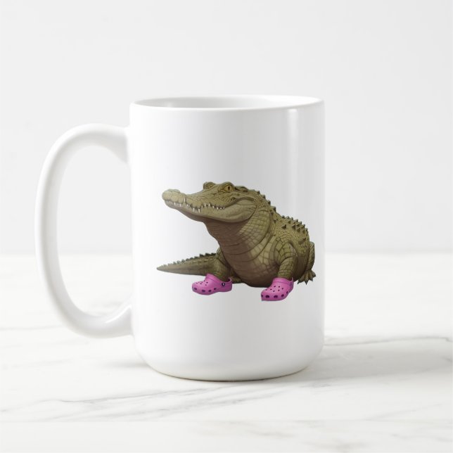 Mug Crocodile wearing croc shoes  (Gauche)