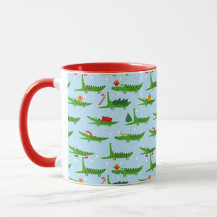 Mug Crocodiles festifs dans les costumes de Noël Motif