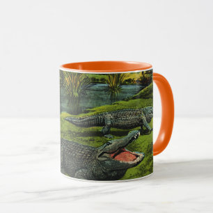 Mug Crocodiles, Reptiles Animaux de la Vie Marine Vint