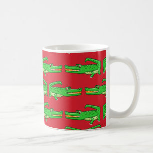 Mug Crocodiles verts sur le rouge