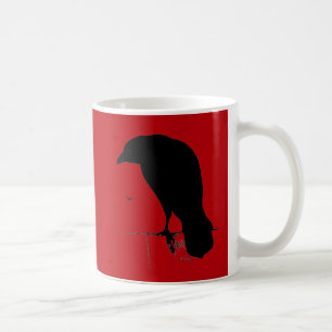 Mug Croisés Vintages Raven Silhouette Black Red Raven