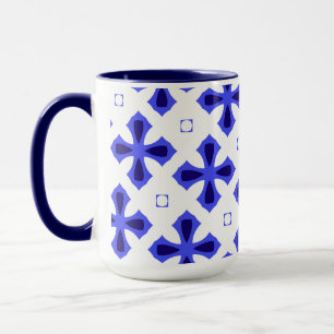 Mug Croix bleue et blanche moderne