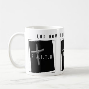 Mug Croix chrétienne et Écriture, Foi Espoir et amour