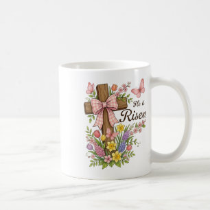 Mug Croix florale chrétienne - Il est ressuscité Relig