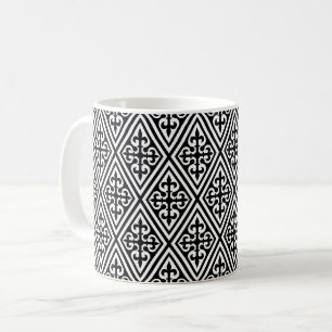 Mug Croix médiévale Damas - Noir et blanc