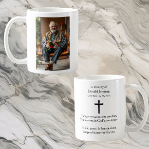 Mug Croix noire et mémorial photo avec poème