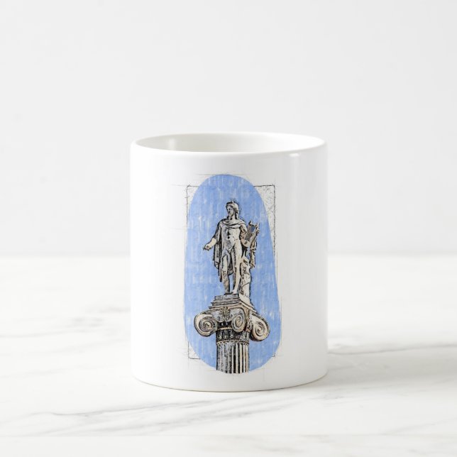 Mug Croquis aquarelle de la statue d'Apollon (Centre)