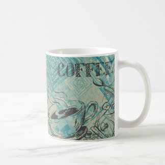 Mug Croquis d'art de café moderne bleu