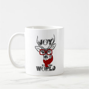 Mug Croquis de cerfs marrant cool "Joy to the World"