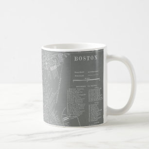 Mug Croquis de la carte de Boston City