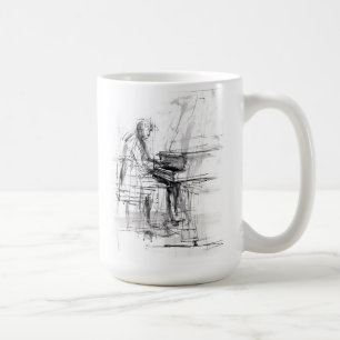 Mug Croquis de pianiste Abstrait